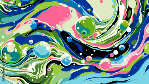 Abstract Colorful Swirls and Splashes Background Design