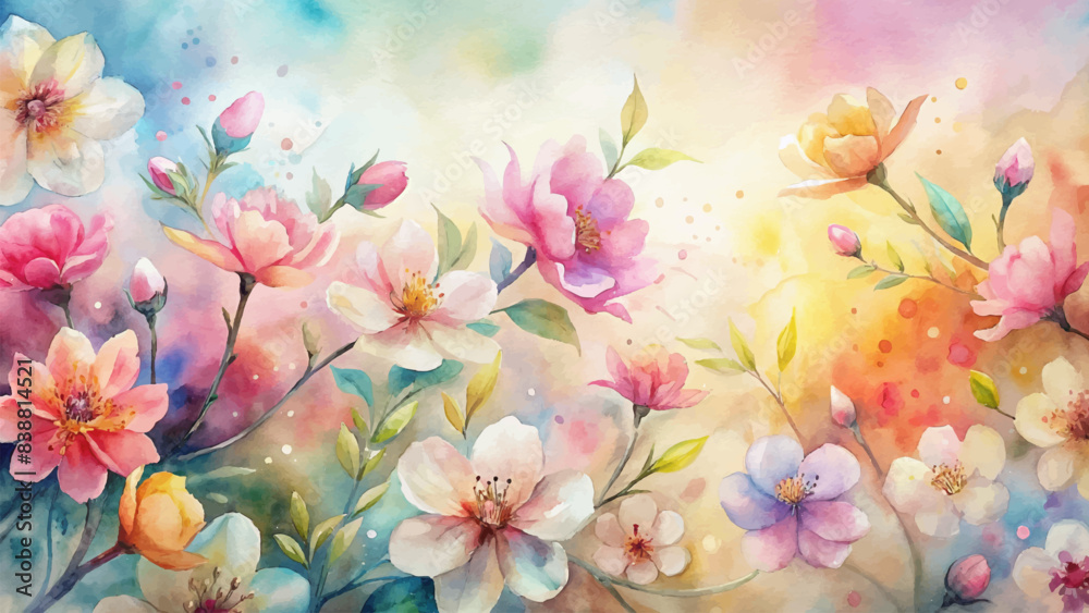 Beautiful cherry blossom watercolor background Beautiful cherry blossom watercolor background