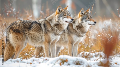 Wolves in the Snow Field 