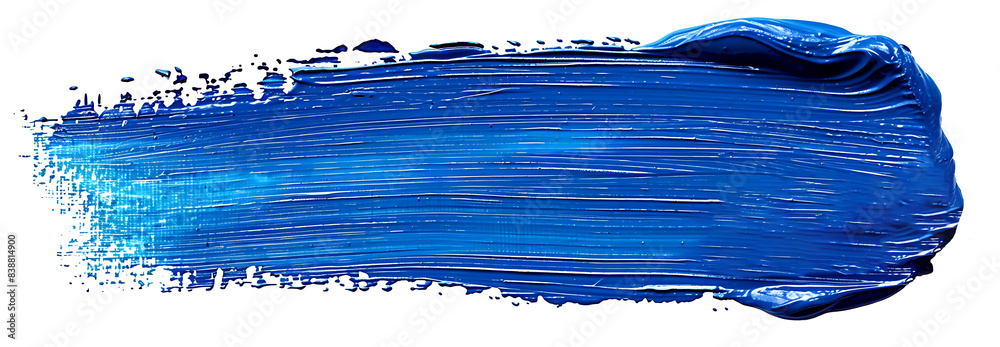 Hand painted stroke of blue paint brush isolated on white background Hand painted stroke of blue paint brush isolated on white background