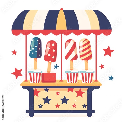 A festive booth selling Firecracker popsicles at a Community festival