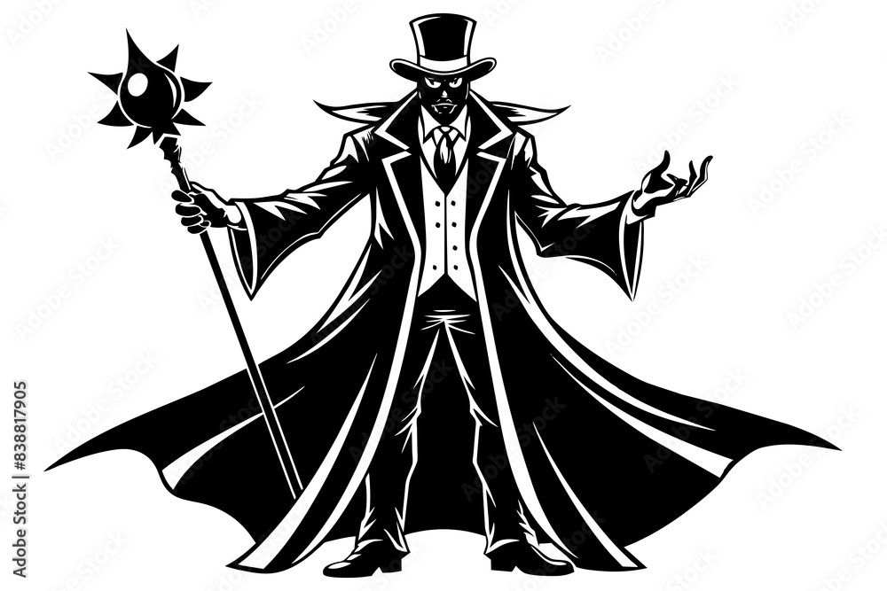 magician silhouette vector illustration magician silhouette vector illustration