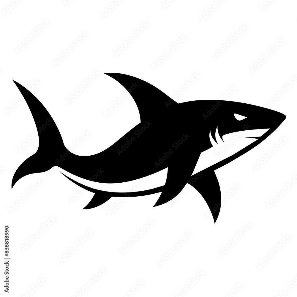Obraz premium Blacktip shark runs icon vector illustration. 