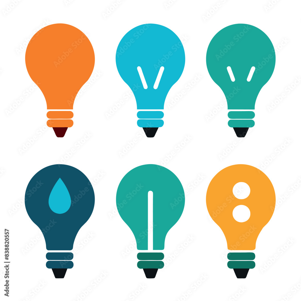 Idea Generation icon concept set vector art illustration Idea Generation icon concept set vector art illustration