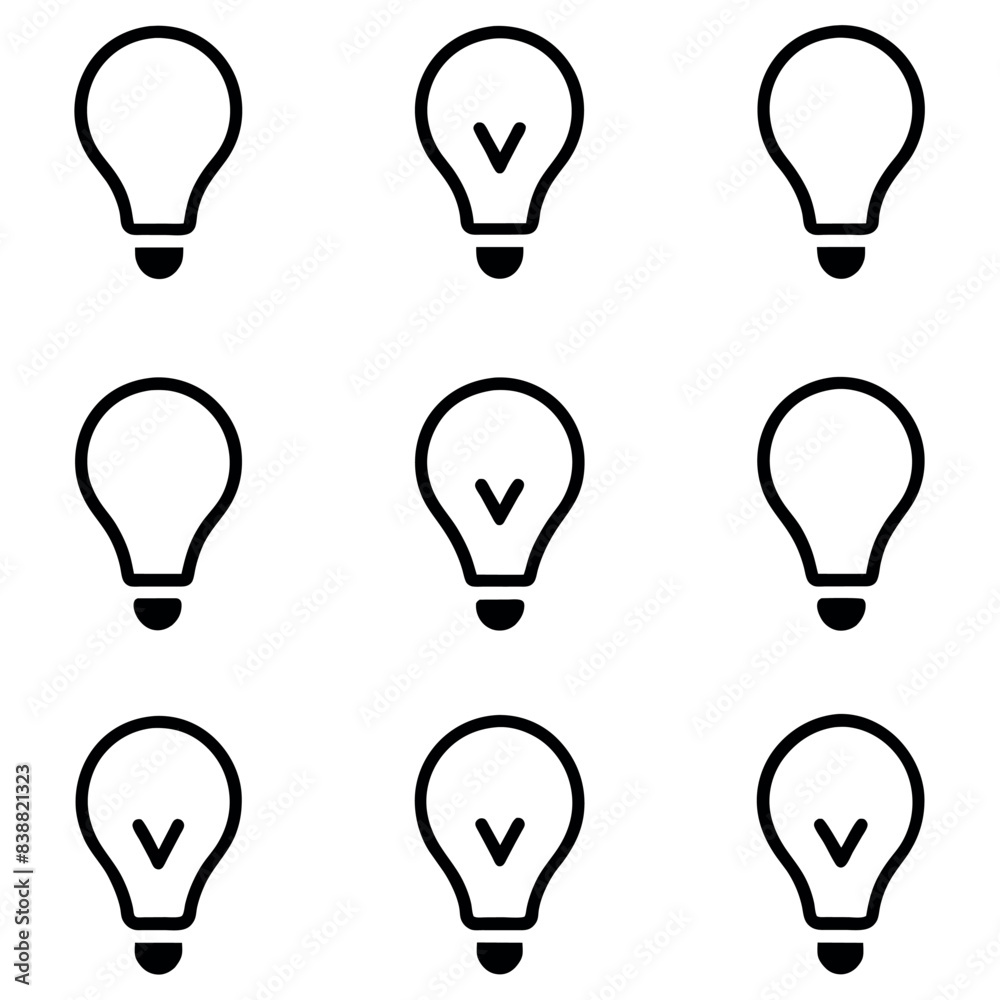 Idea Generation icon concept set vector art illustration Idea Generation icon concept set vector art illustration
