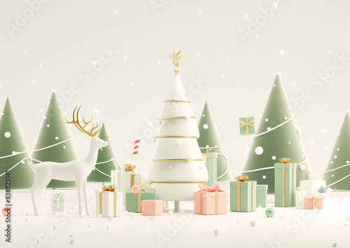 christmas card with christmas tree