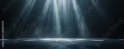 Minimalist dark stage with sparkling light © tanapat