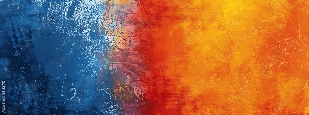 Fototapeta premium abstract background with blue orange yellow color