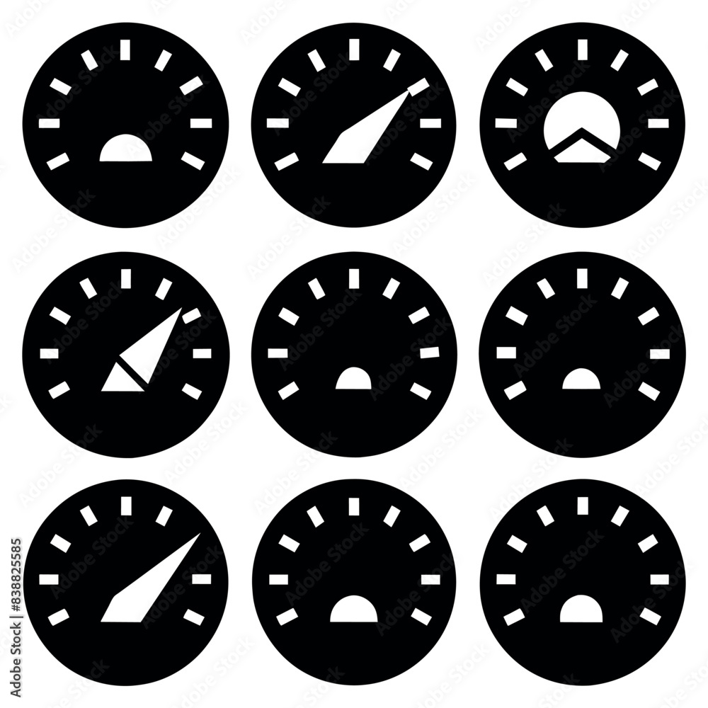 Speedometer icon pack vector art illustration Speedometer icon pack vector art illustration