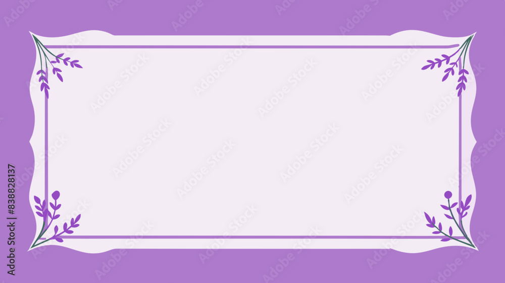soft lavender frame with floral accents, providing a gentle and elegant backdrop for content, space for copy soft lavender frame with floral accents, providing a gentle and elegant backdrop for content, space for copy