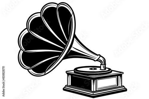 gramophone silhouette vector illustration