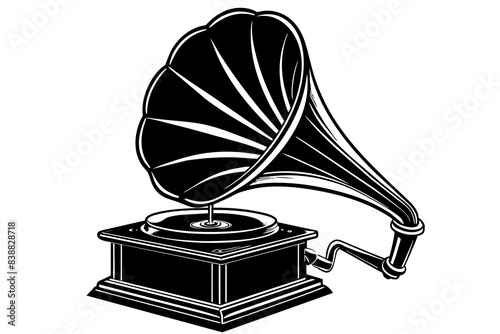 gramophone silhouette vector illustration