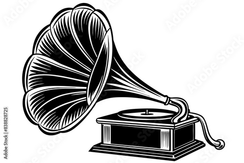 gramophone silhouette vector illustration