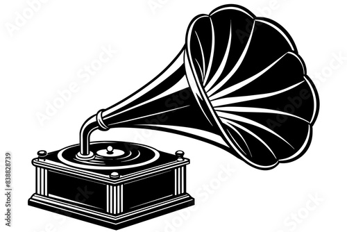 gramophone silhouette vector illustration