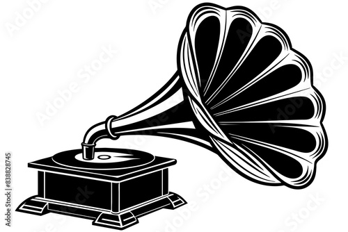 gramophone silhouette vector illustration