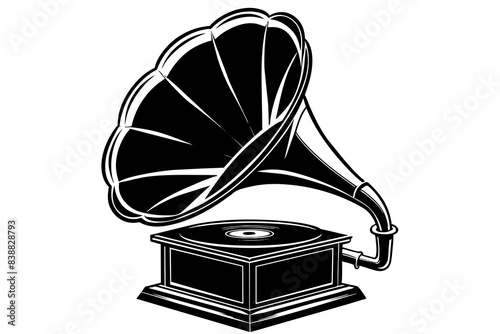 gramophone silhouette vector illustration