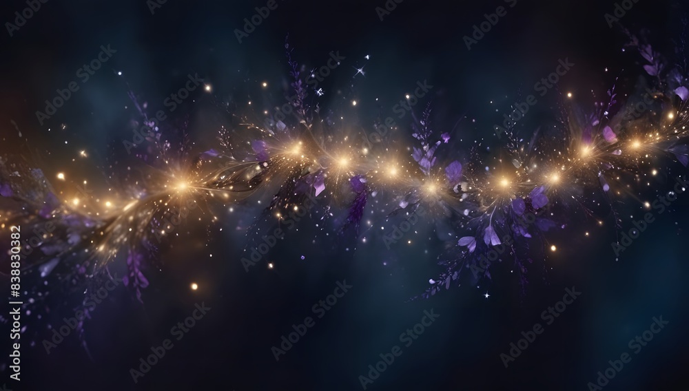 Fototapeta premium Romantic Abstract Glamorous Red and Golden Heart Particles Glitter Rain Background.