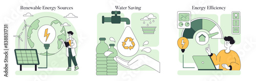 Eco Friendly Lifestyle. Flat Vector Illustration