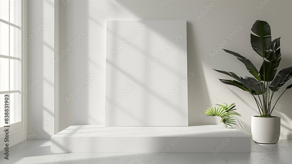 Empty white frames on the wall are mockups used to put pictures and decorate the house. Empty white frames on the wall are mockups used to put pictures and decorate the house.