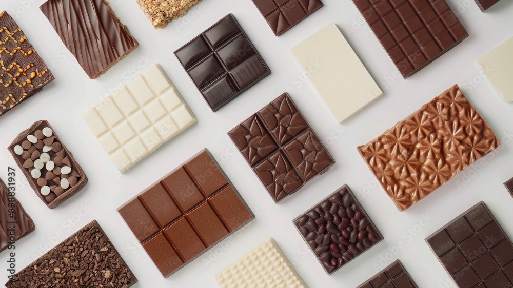 Delicious chocolate bars from above Delicious chocolate bars from above