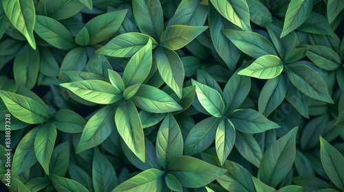 Green leaves patterns top view natural beauty robotic tone Colored pastel