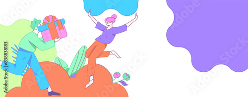 People exercising healthy running vector internet operation illustration
