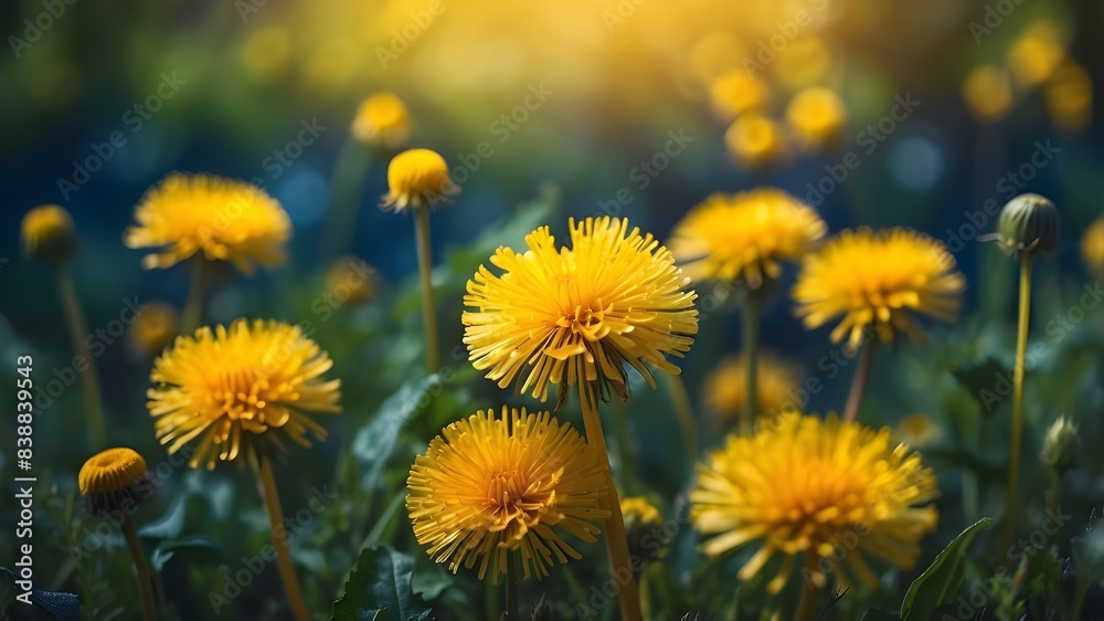 yellow dandelions on grass yellow dandelions on grass