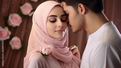 Romantic Arab Young Couples Celebrating Lovers Day, Romantic, Arab young couples, lovers day
