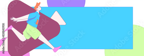 People exercising healthy running vector internet operation illustration
