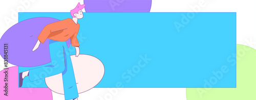 People exercising healthy running vector internet operation illustration
