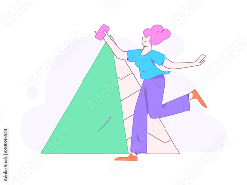 People exercising healthy running vector internet operation illustration

