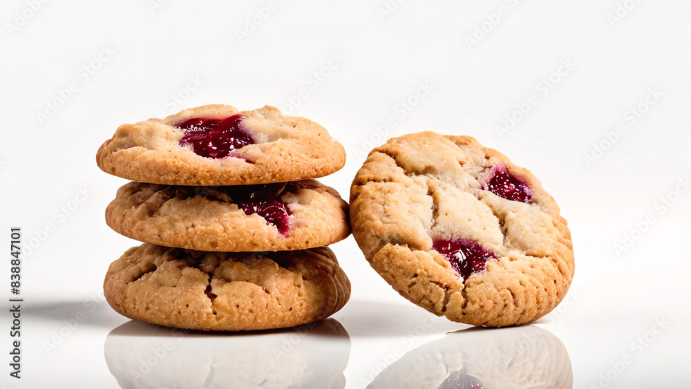 strawberry cookies isolated on white background strawberry cookies isolated on white background