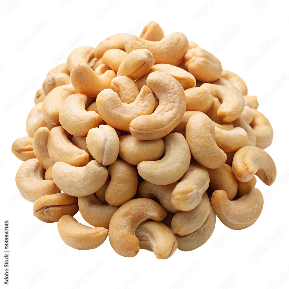 Pile of cashew nuts isolated on white background Pile of cashew nuts isolated on white background