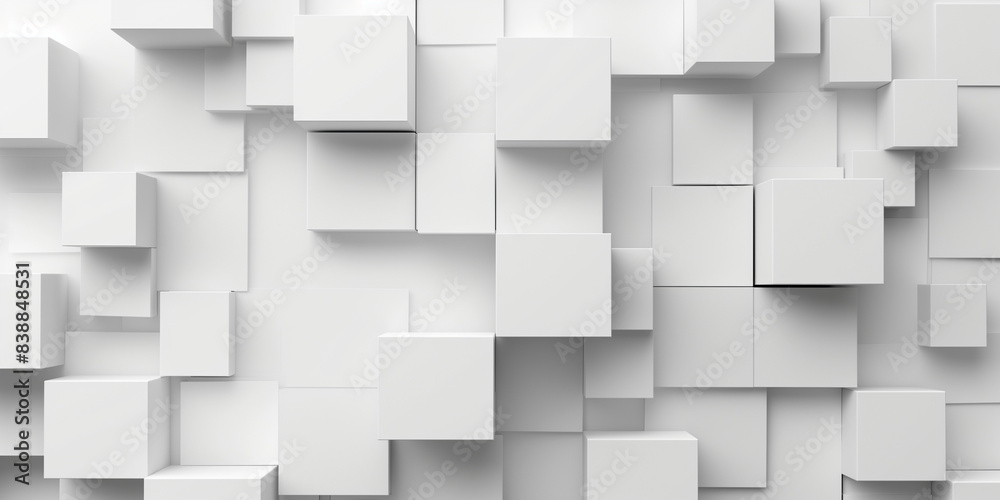 Abstract White Cubes Background. An abstract image featuring an arrangement of white cubic shapes. 
