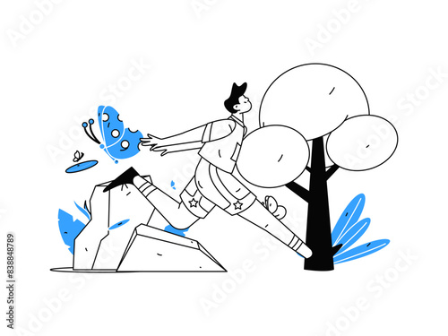 People exercising healthy running vector internet operation illustration
