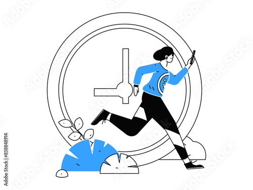 People exercising healthy running vector internet operation illustration
