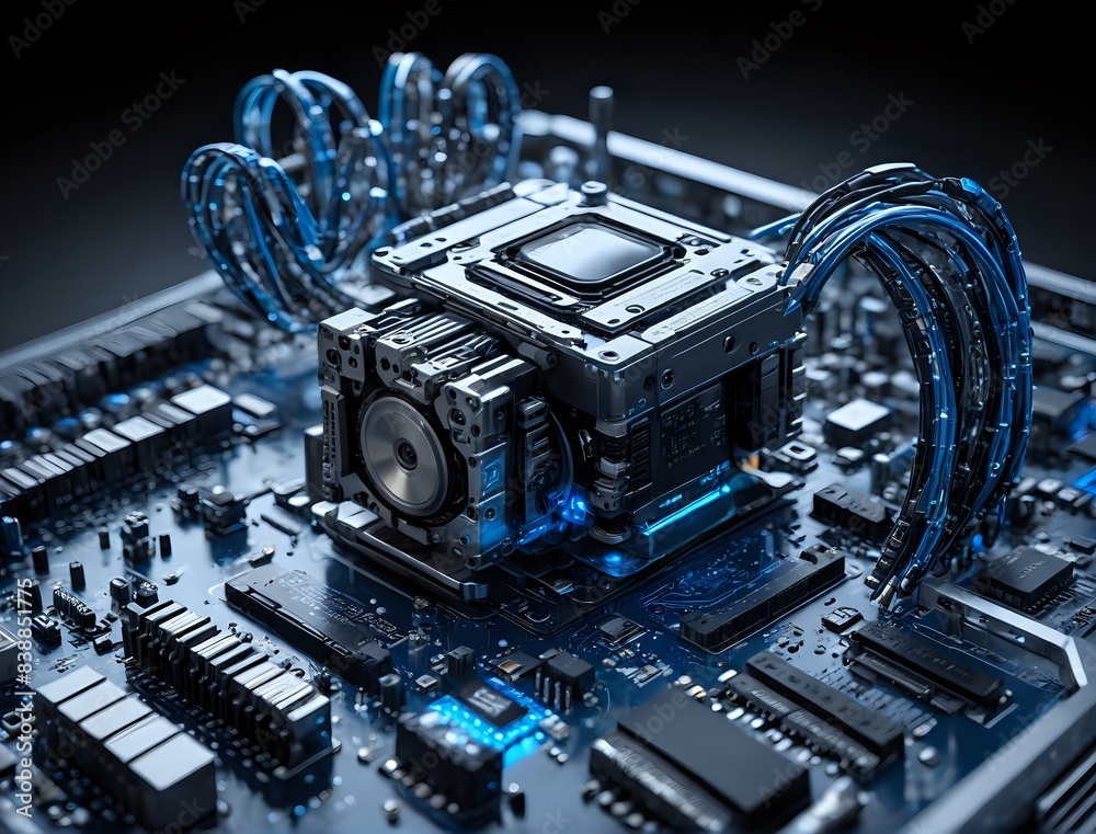 Advanced CPU Cooling System with AI Robot Advanced CPU Cooling System with AI Robot