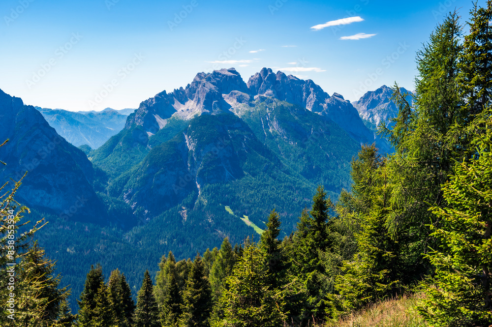 Eastern Dolomites. Sappada, Olbe Lakes. Breathtaking view of the upper Montrgna. Eastern Dolomites. Sappada, Olbe Lakes. Breathtaking view of the upper Montrgna.