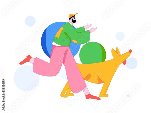 People exercising healthy running vector internet operation illustration
