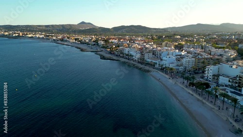 Wallpaper Mural View from above of Xabia city, known also as Javea city. View of promenade and beach. Costal city situated in Alicante province. Famous travel destination in Spain. Drone forward Torontodigital.ca
