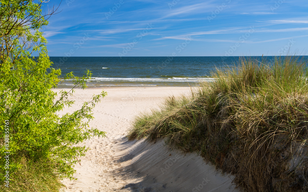 beautiful landscape with beach and sand dunes. Usedom island, Germany beautiful landscape with beach and sand dunes. Usedom island, Germany