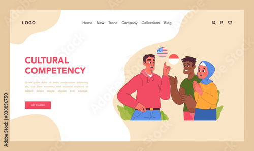 Cultural competency concept. Flat vector illustration
