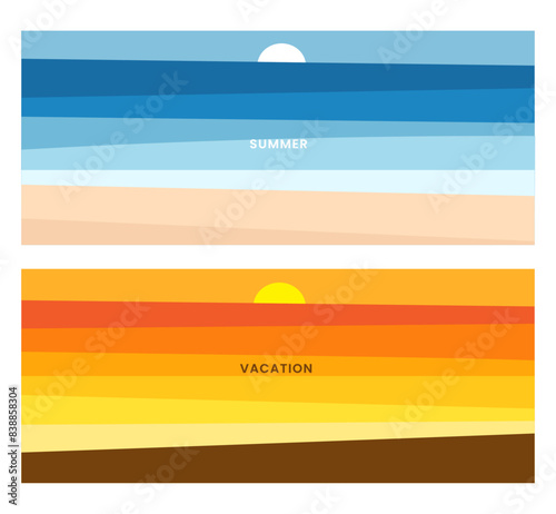 Summer landscape  vacation poster vector illustration