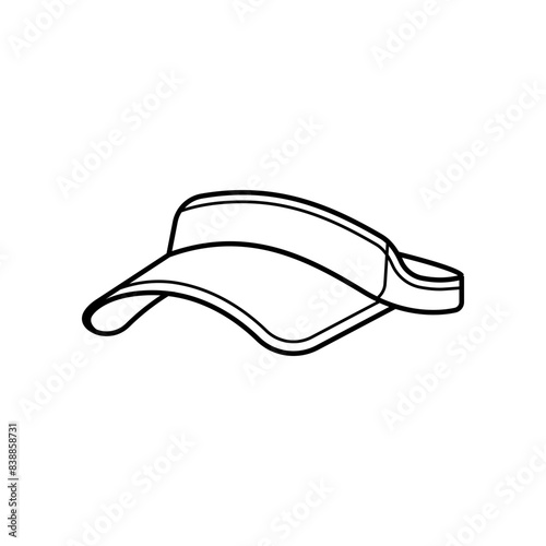 Visor cap line icon isolated on white background