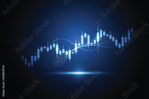 Business candle stick graph chart of stock market investment trading on white background design. Bullish point, Trend of graph. Vector illustration