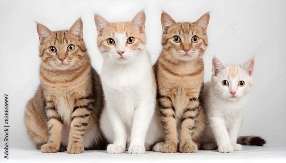 Cute kitties isolated on white background Cute kitties isolated on white background