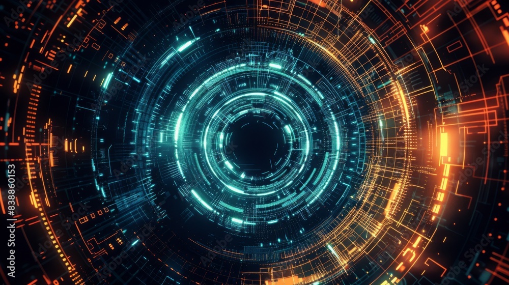 Obraz premium Abstract circle futuristic technology background