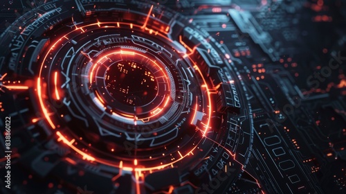 Wallpaper Mural Abstract circle futuristic technology background Torontodigital.ca