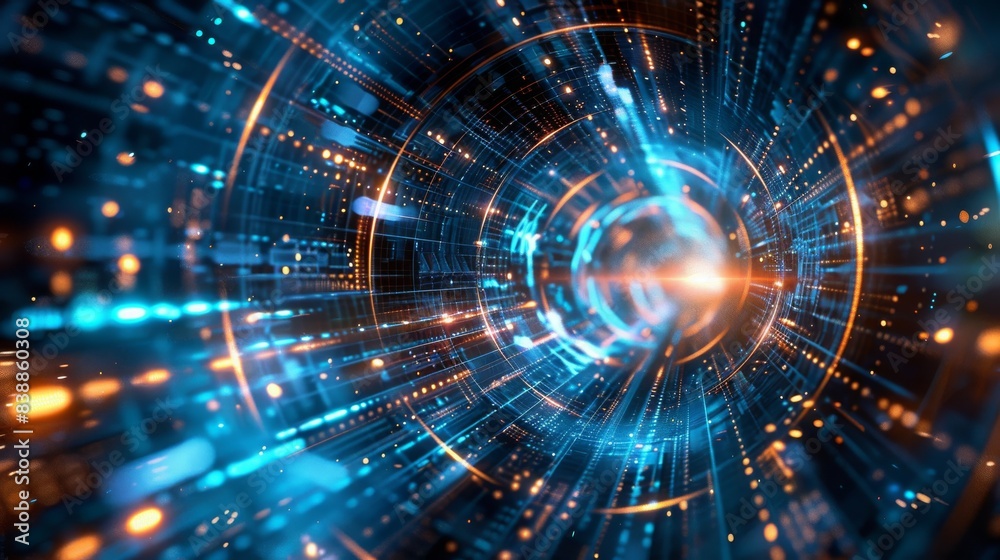 Fototapeta premium Abstract circle futuristic technology background
