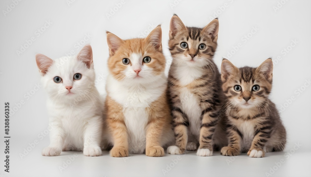 Cute kitties isolated on white background Cute kitties isolated on white background